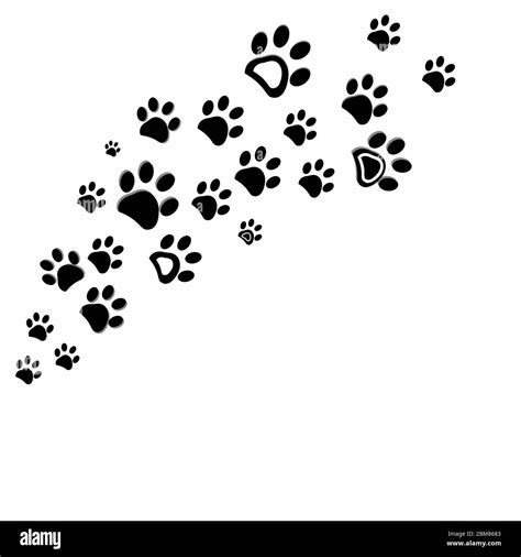 black dog paw print vector illustration background stock vector image
