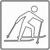 Cross Country Outline Skiing Clipart Clip Cliparts Etc Symbol sketch template