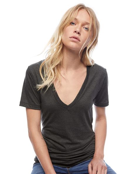 american apparel unisex tri blend deep v neck t shirt reliable