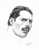 Mercury Freddie Drawing Getdrawings sketch template