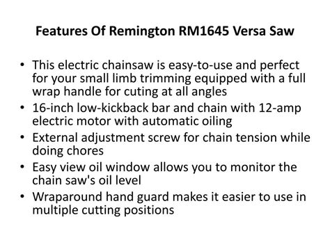 remington rm versa  electric chainsaw review powerpoint  id