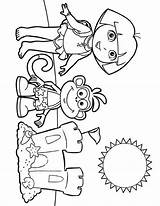 Dora Coloring Pages Boots Beach Printables Playing Doratheexplorertvshow sketch template