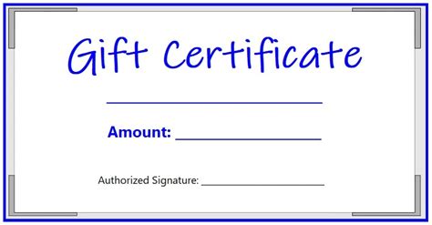 gift certificate template  word templates