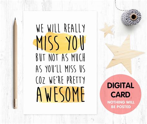 farewell card printable customize  print