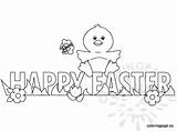 Easter Happy Chick Coloring Coloringpage Eu sketch template