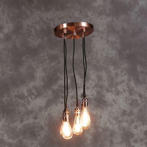 vintage copper multi pendant light