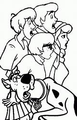 Coloring Scooby Shocked Shaggy Kids sketch template