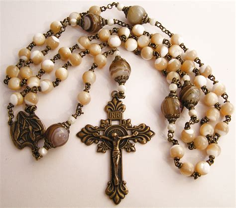large catholic rosary beads  antique  sacredartjewelry