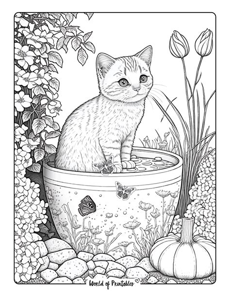printable cat coloring pages realistic