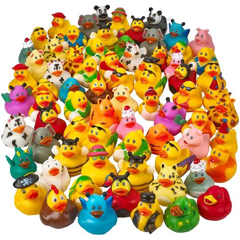 kicko assorted   rubber duckies  pack floating bathtub toy