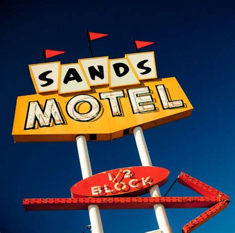 Sands Motel Neon Sign Photo Mid Century Modern Decor Route Etsy