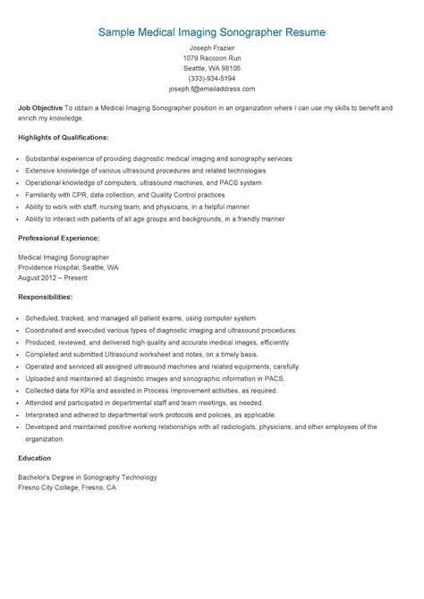 sample medical imaging sonographer resume resume samples resame sample resume resume