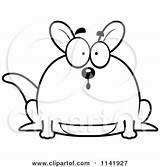 Kangaroo Chubby Surprised Clipart Cartoon Thoman Cory Outlined Coloring Vector Smiling sketch template