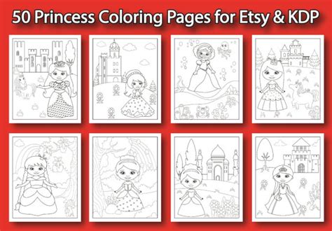 princess coloring pages etsy