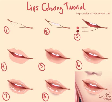 lips coloring tutorial  rialynkv digital art tutorial beginner