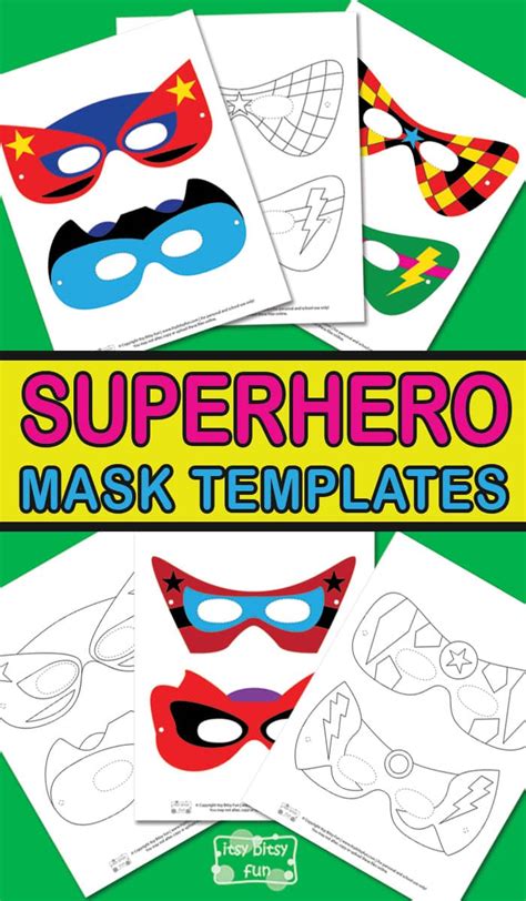 superhero mask template itsy bitsy fun