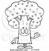 Waving Mascot Tree Clipart Cartoon Thoman Cory Outlined Coloring Vector Collc0121 Protected Royalty sketch template