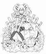 Halloween Coloring Anime Pages Colouring Cute Drawing Nami Manga Color Creepy Girl Ehehehe Finally Printable Adults Sheets Lineart Done Adult sketch template