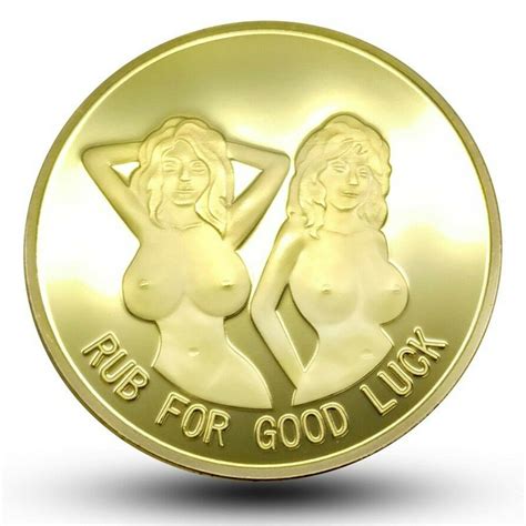 Pin Up Good Luck Heads Tails Token Challenge Coin Sexy Unique T For