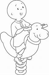 Caillou Coloring Pages Happy Printable Rider Playing Spring Description Coloringpages101 Color sketch template