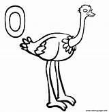 Ostrich Coloring Pages Alphabet Color Clipart Printable Letter Animals Sheets Animal Info Print Sheet sketch template