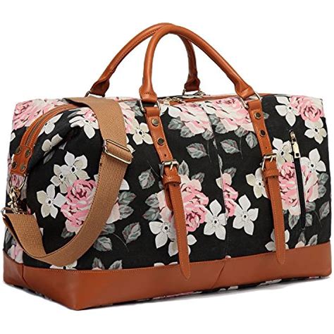 Camtop Weekend Travel Duffels Bag Ladies Women Duffle Tote Bags Pu