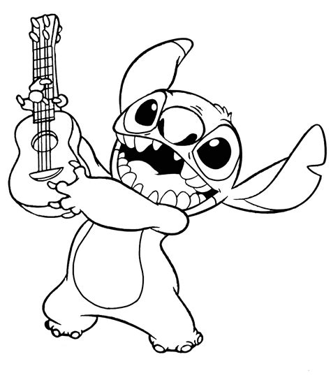 stitch  guitar coloring pages lilo stitch coloring pages