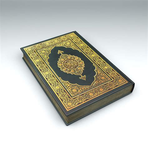 model quran muslim bible book cover  vr ar  poly cgtrader
