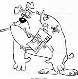 Bulldog Beware Carrying Toonaday Leishman Vecto sketch template