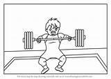 Lifting Drawing Weight Draw Boy Step Tutorials People sketch template