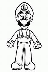 Coloring Luigi Mario Pages Super Bros Popular sketch template