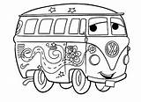 Coloring Bus Pages Volkswagen Van Drawing Car Vw Mater Cars Hippie Lamborghini Sprint Camper Sheets Colouring Printable Template Color Print sketch template