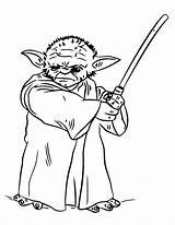 Yoda Coloring Pages Master Cartoon Print sketch template