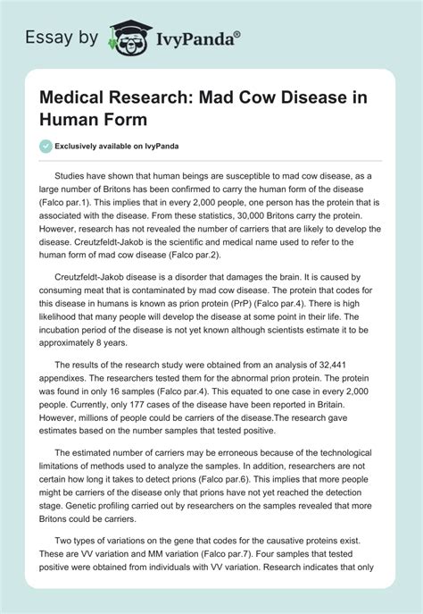 medical research mad  disease  human form  words essay