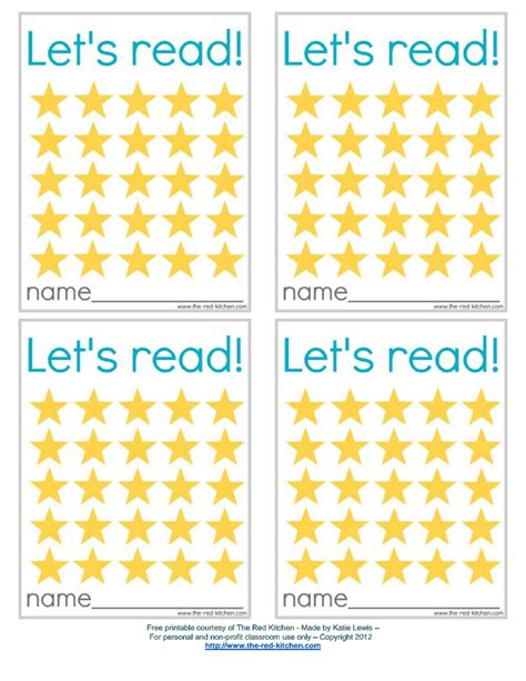 lets read  printable reading chart created  katie lewis