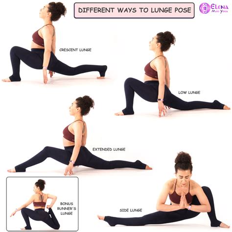 ways  lunge pose elena  yoga