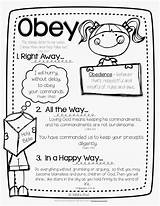 Obedience Obey Children Kids Bible School Parents Sunday Way Away Right Coloring God Happy Teaching Obeying Lessons Heart Crafts Whit sketch template