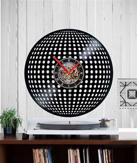 vinyl record wall clock dots clock a trendy retro vinyl clock now in