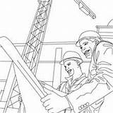 Architect Coloring Pages Construction Site Workers Work Plan Building Drawing Job Jobs People Measurements Including sketch template