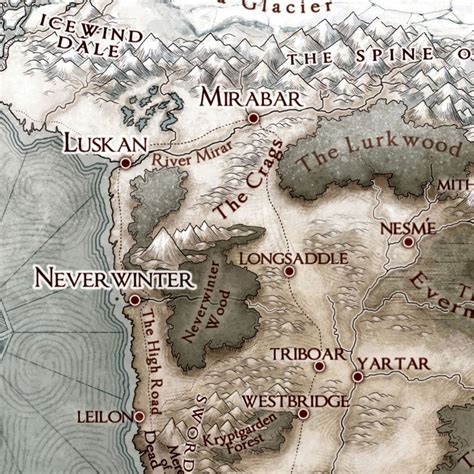 sword coast  campaign map  northwest faerun revised jared