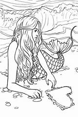 Mermaid Coloring Adults Pages Kids Ausmalbilder Ausmalen Mandala Pinnwand Auswählen sketch template