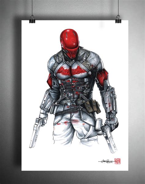 Red Hood Arkham Knight Illustrated Giclee Print