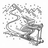 Skiing Slope sketch template