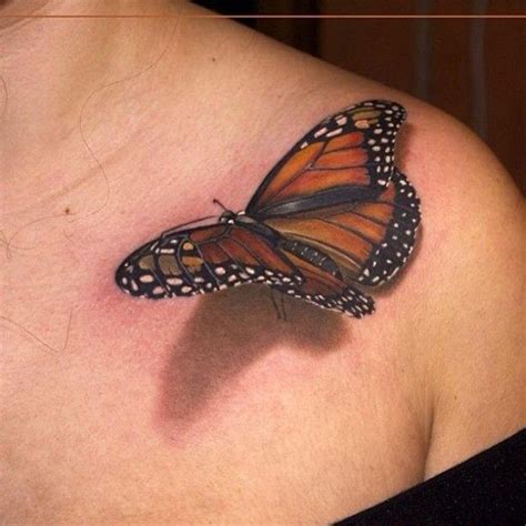Beautiful 3d Butterfly Tattoos On Chest For Women 105