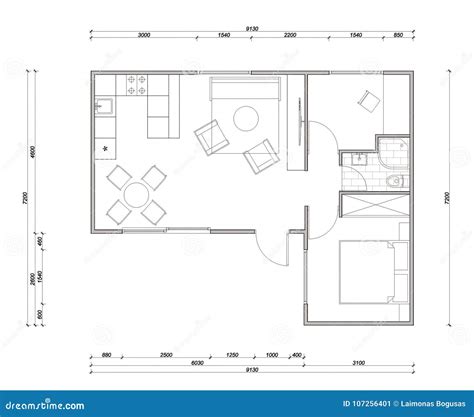 floor plan   simple bungalow stock illustration illustration  living modern