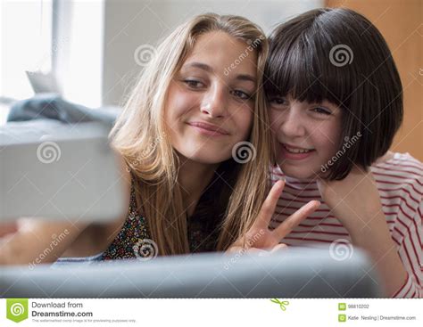 Teen Girl Selfies On Bed Images