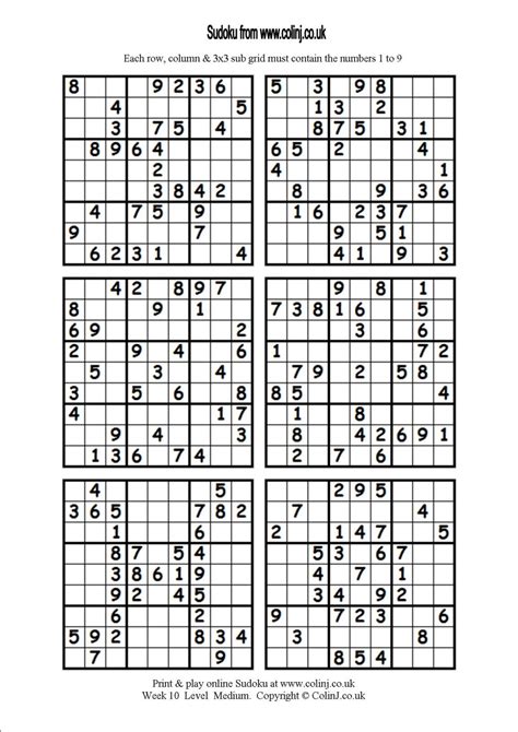 printable sudoku puzzles   page