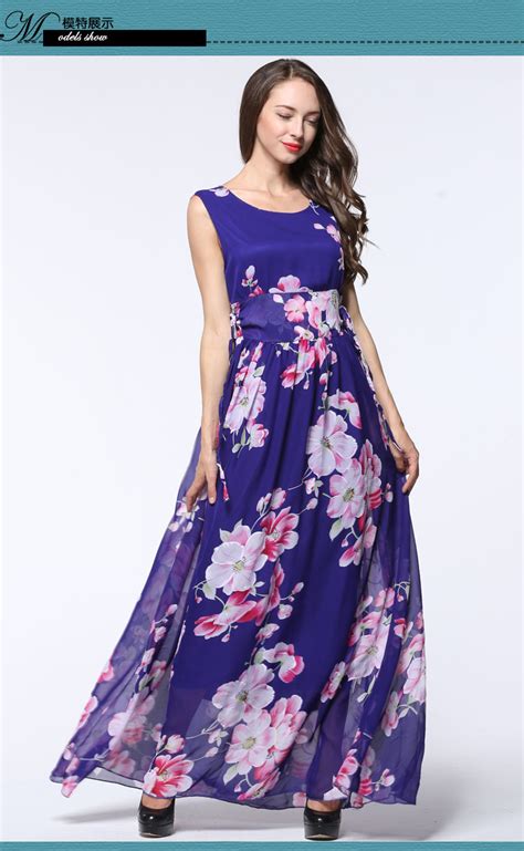 large size maxi long chiffon dress summer style women boho elegant