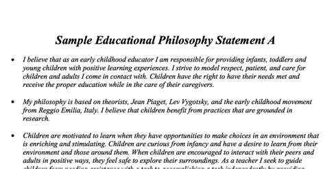 sample text   educational philosophy statement