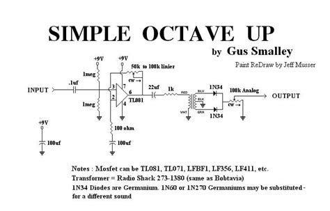 simple octave  guitar effects pedals schematics diy guitar pedal guitar pedals guitar gadgets